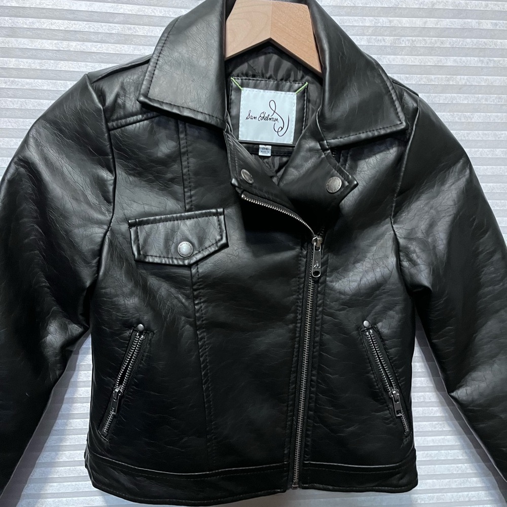 Sam Edelman Kids faux leather Moto Biker  Jacket Size Small 7/8